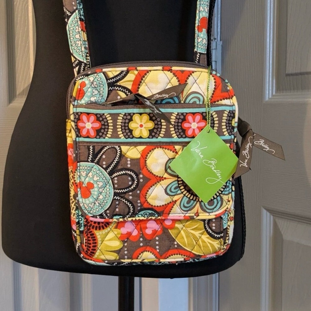 NWT Vera Bradley Disney Mickey Mouse Perfect Petals Floral Crossbody Purse Bag